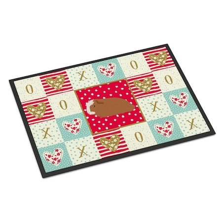 Carolines Treasures 18 x 27 in. Crested Guinea Pig Love Indoor or Outdoor Mat CK5428MAT
